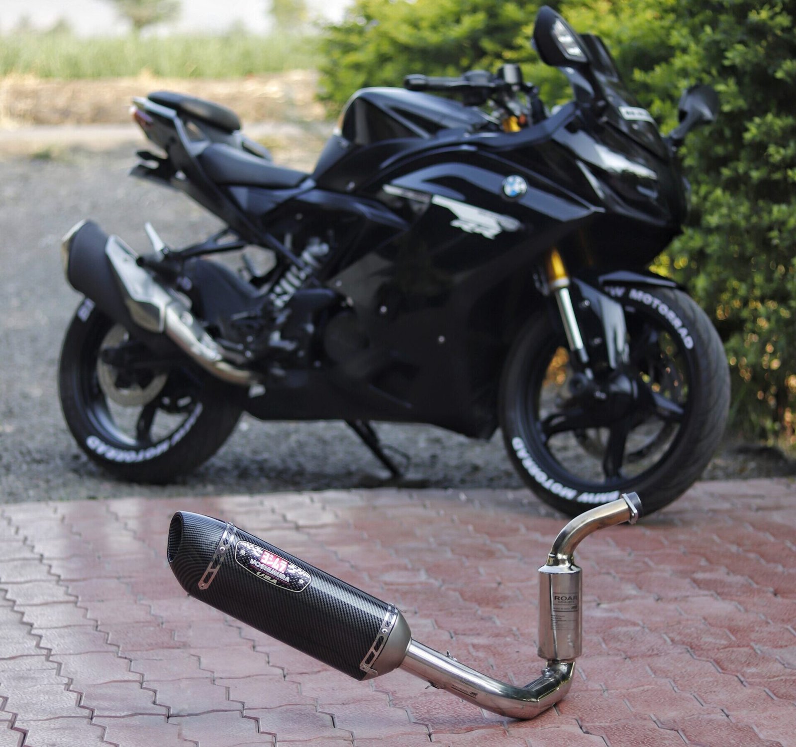 Full System R77 Pro Exhaust for TVS 310rr, BMW G310 (feature image)